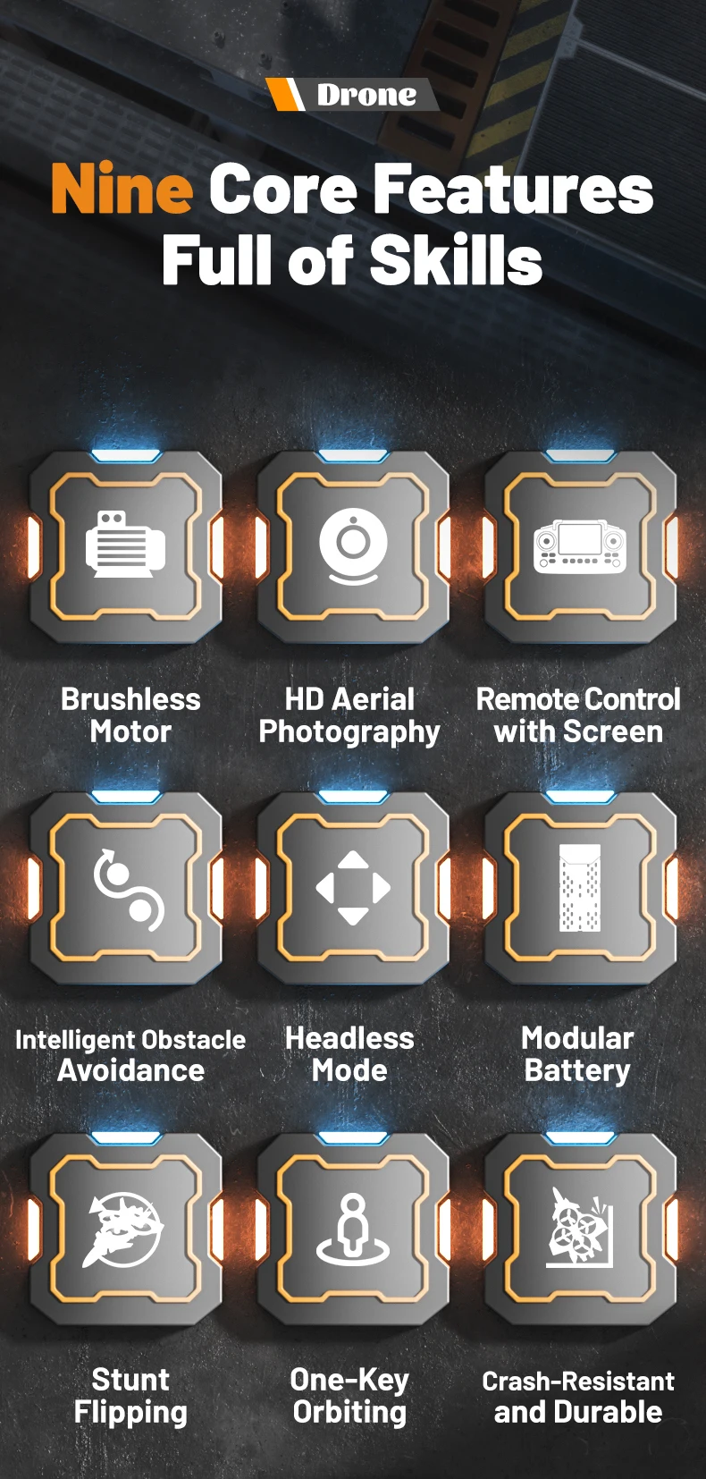 Drone RC Quadcopter dengan Mot - Drone Controller Screen ulasan dan harga
